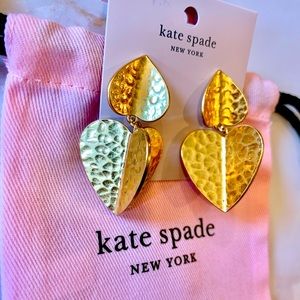 Metal Petal Kate Spade ♠️ Hammered Gold Earrings